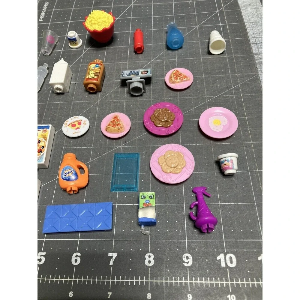Shopkins Barbie Food Lot Accessories Plates Cookies Popcorn